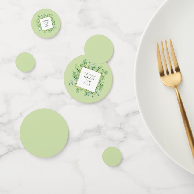 Elegant Greenery Custom Birthday Party Confetti (Group)