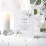 Elegant Greenery Cute Baby Brunch Baby Shower Invitation<br><div class="desc">Elegant modern script calligraphy,  faux gold foil sprinkles,  and dreamy adorable watercolor leaves greenery baby shower invitations - Baby Brunch.</div>
