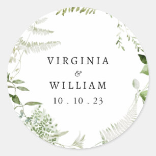 Elegant Greenery Envelope Sticker