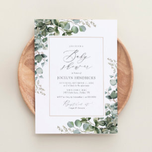Elegant Greenery Eucalyptus Baby Shower Invitation