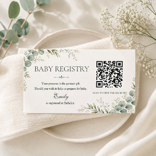 Elegant Greenery Eucalyptus Baby Shower Registry Enclosure Card