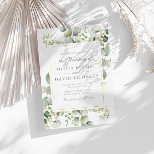 Elegant Greenery Eucalyptus Botanical Wedding Gold