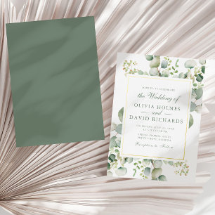 Elegant Greenery Eucalyptus Botanical Wedding Gold
