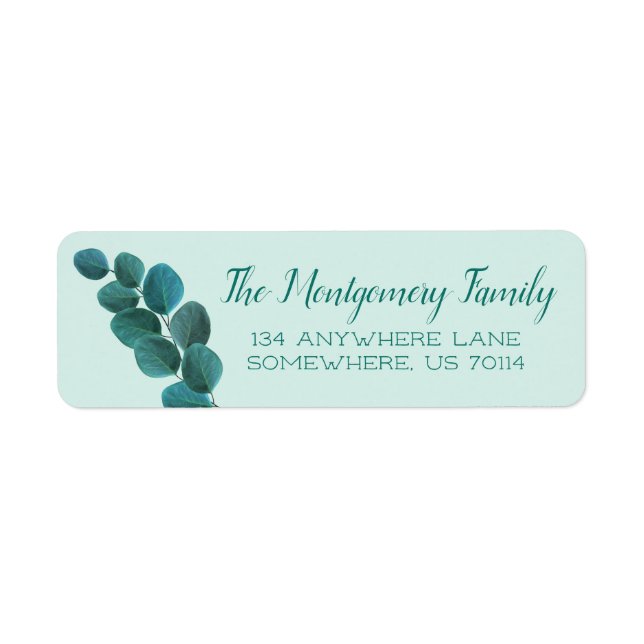 Elegant Greenery | Eucalyptus Leaves Family Name (Front)