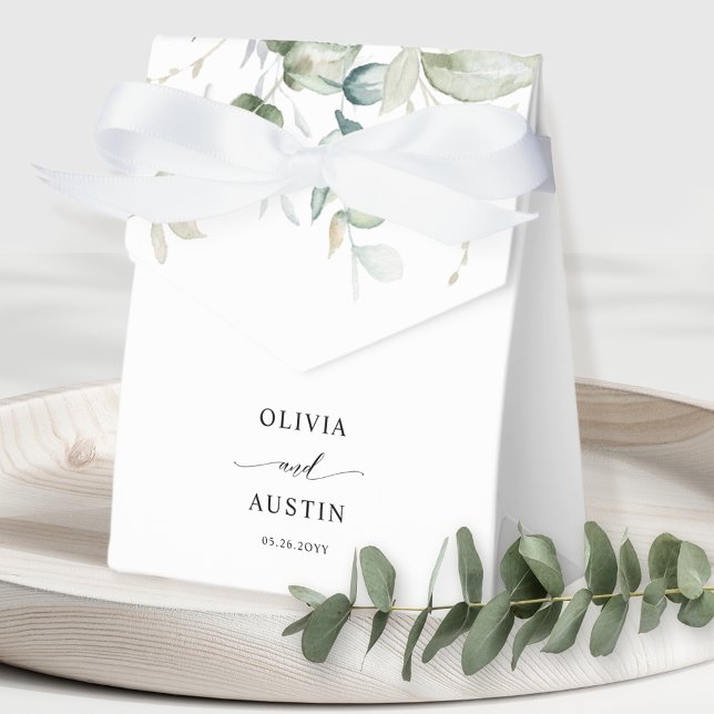 Elegant Greenery Eucalyptus Leaves Favour Box (Creator Uploaded)