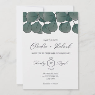  Elegant Greenery Eucalyptus Leaves Rustic   Invitation
