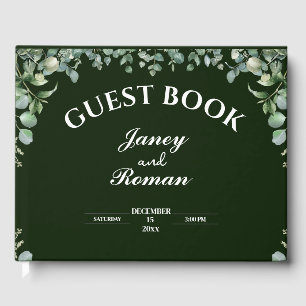 Elegant Greenery Eucalyptus Leaves Rustic Wedding Guest Book