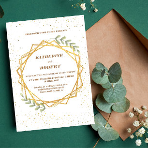 Elegant Greenery Eucalyptus Leaves Rustic Wedding Invitation