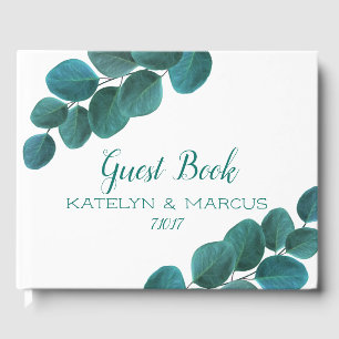 Elegant Greenery Eucalyptus Leaves Wedding Guest Book