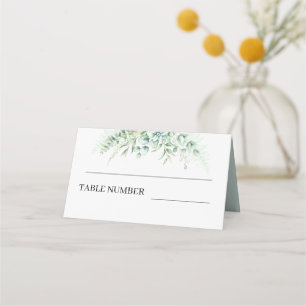 Elegant Greenery Eucalyptus Leaves Wedding Place Card