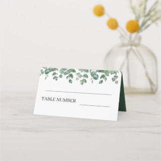 Elegant Greenery Eucalyptus Leaves Wedding Place Card