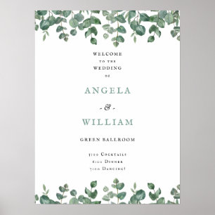 Elegant Greenery Eucalyptus Leaves Wedding Poster
