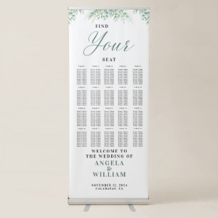 Elegant Greenery Eucalyptus Leaves Wedding Retractable Banner