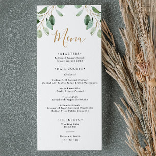 Elegant Greenery Eucalyptus Menu