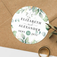 Elegant greenery eucalyptus names and wedding date