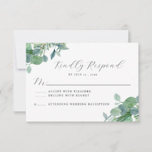 Elegant Greenery Eucalyptus RSVP Response Card