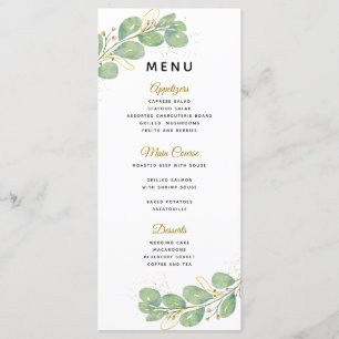 Elegant Greenery Eucalyptus Wedding Menu
