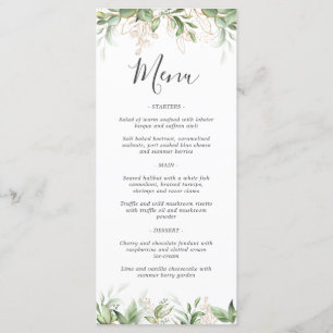 Elegant Greenery Eucalyptus Wedding Menu