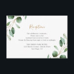 Elegant Greenery Eucalyptus Wedding Reception Enclosure Card<br><div class="desc">Designed to coordinate with our Moody Greenery wedding collection,  this customisable Reception card features watercolor greenery eucalyptus leaves with gold and grey text. To make advanced changes,  please select "Click to customise further" option under Personalise this template.</div>