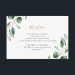 Elegant Greenery Eucalyptus Wedding Reception Enclosure Card<br><div class="desc">Designed to coordinate with our Moody Greenery wedding collection,  this customisable Reception card features watercolor greenery eucalyptus leaves with gold and grey text. To make advanced changes,  please select "Click to customise further" option under Personalise this template.</div>
