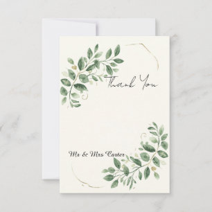 Elegant Greenery Eucalyptus Wedding Thank You Card