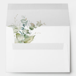 Elegant Greenery Eucalyptus Wedding White Envelope