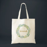 Elegant Greenery Eucalyptus Wreath Tote Bag<br><div class="desc">An elegant,  botanical eucalyptus wreath tote bag. Personalise it for yourself or for a gift. Designed for you by Blackberry Boulevard.</div>