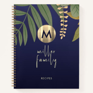 Elegant Greenery Family Recipe Book