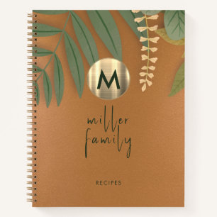 Elegant Greenery Family Recipe Book