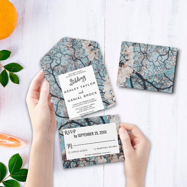 Elegant greenery floral All in One Wedding Invite (Creator Uploaded)