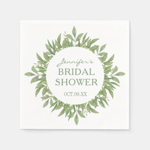 Elegant greenery Floral Bridal Shower Napkins