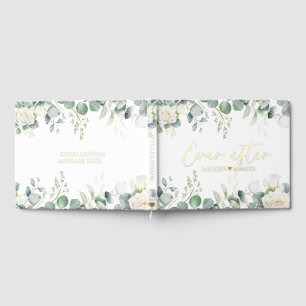 Elegant Greenery Floral Bridal wedding guest book 