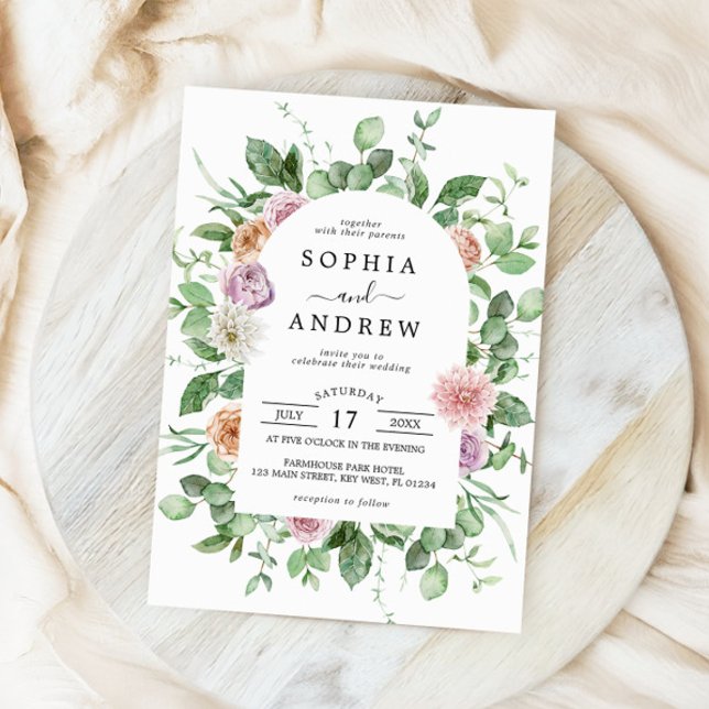 Elegant Greenery Floral Wedding Invitation (Creator Uploaded)