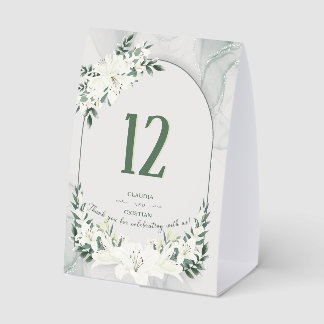 Elegant Greenery Floral Wedding Table Number Sign