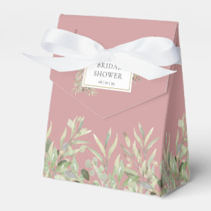 Elegant Greenery Foliage Dusty Rose Bridal Shower  Favour Box