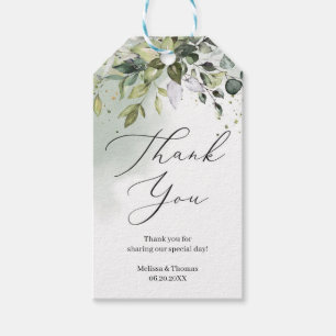 Elegant greenery foliage eucalyptus wedding gift tags