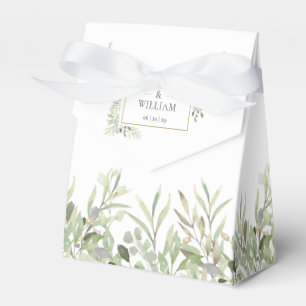 Elegant Greenery Foliage Wedding Favour Box