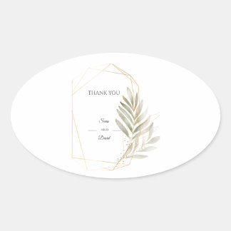 Elegant Greenery Gold Geometric Sticker