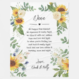 Elegant Greenery Grandma Nana Grandchildren Quote Fleece Blanket