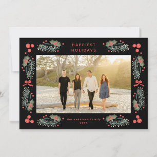Elegant Greenery Holiday Frame Holiday Card