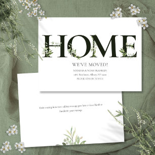 Elegant Greenery Home Moving Announcement