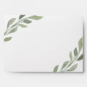 Elegant Greenery Leaf Wedding Invitation Envelope