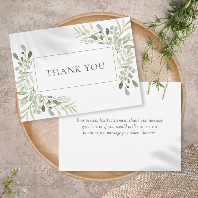 Elegant Greenery Leaves Retirement Thank You (Creator Uploaded)