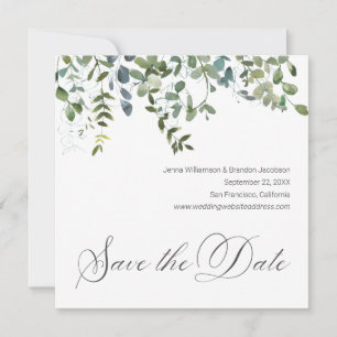 Elegant Greenery Minimal Eucalyptus Save the Date