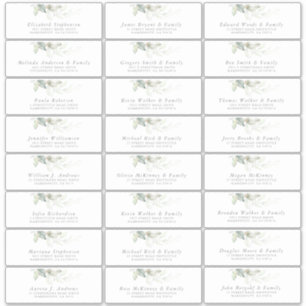 Elegant Greenery Modern Guest Name Address Labels