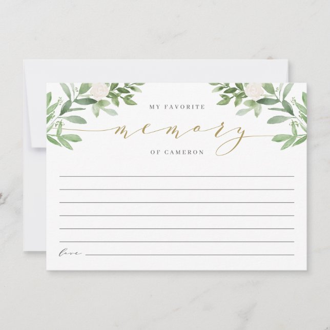 Elegant Greenery My Favourite Memory of The Bride (Front)