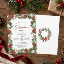 Elegant Greenery Poinsettia Christmas Party