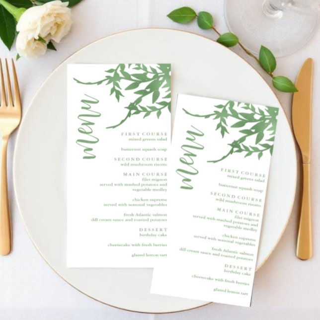 Elegant Greenery Quinceañera Menu (Creator Uploaded)