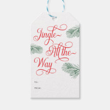 Elegant Greenery Red Calligraphy Christmas