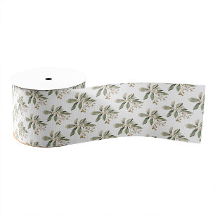Elegant Greenery Ribbon Grosgrain Ribbon